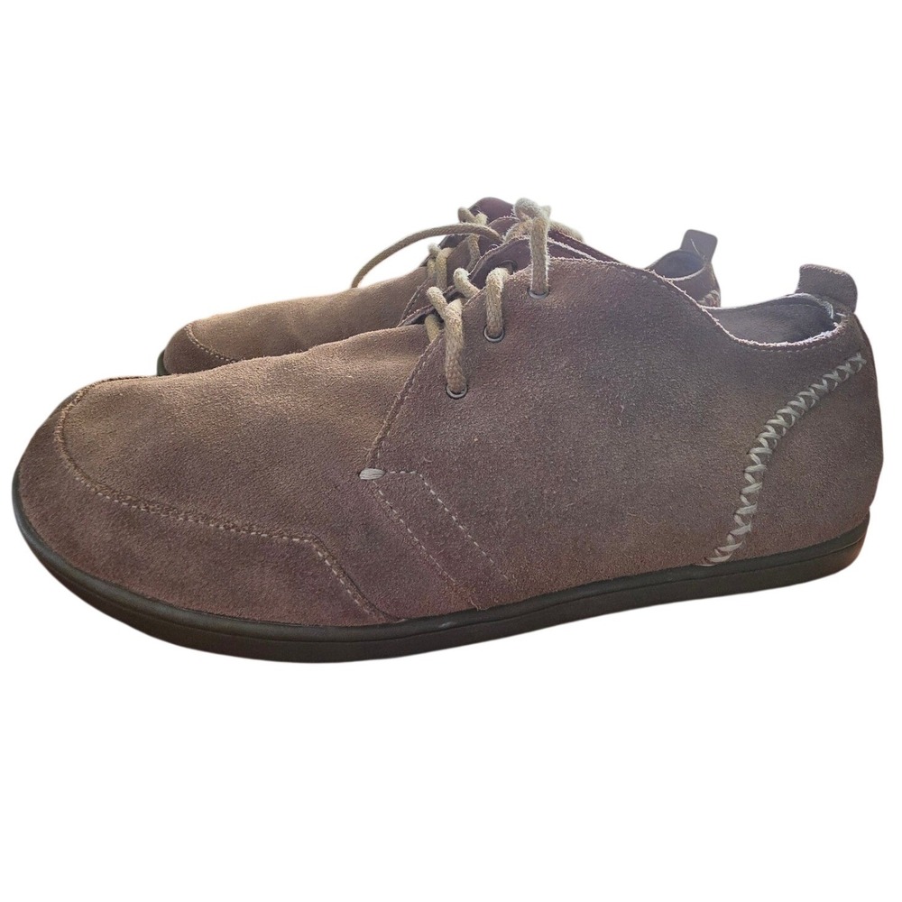 Olukai Moloa Kapa Mens Tan Brown Suede Lace Up Oxford Shoes 10172-4O4T Size 10
